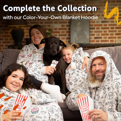 Cozy Coloring Blanket for Kids & Adults -15 Markers | 40" X 60", Fabric Markers Included, Permanent Vibrant Sherpa Fleece Design, Ages 3+, Machine Washable, Gift Wrapped
