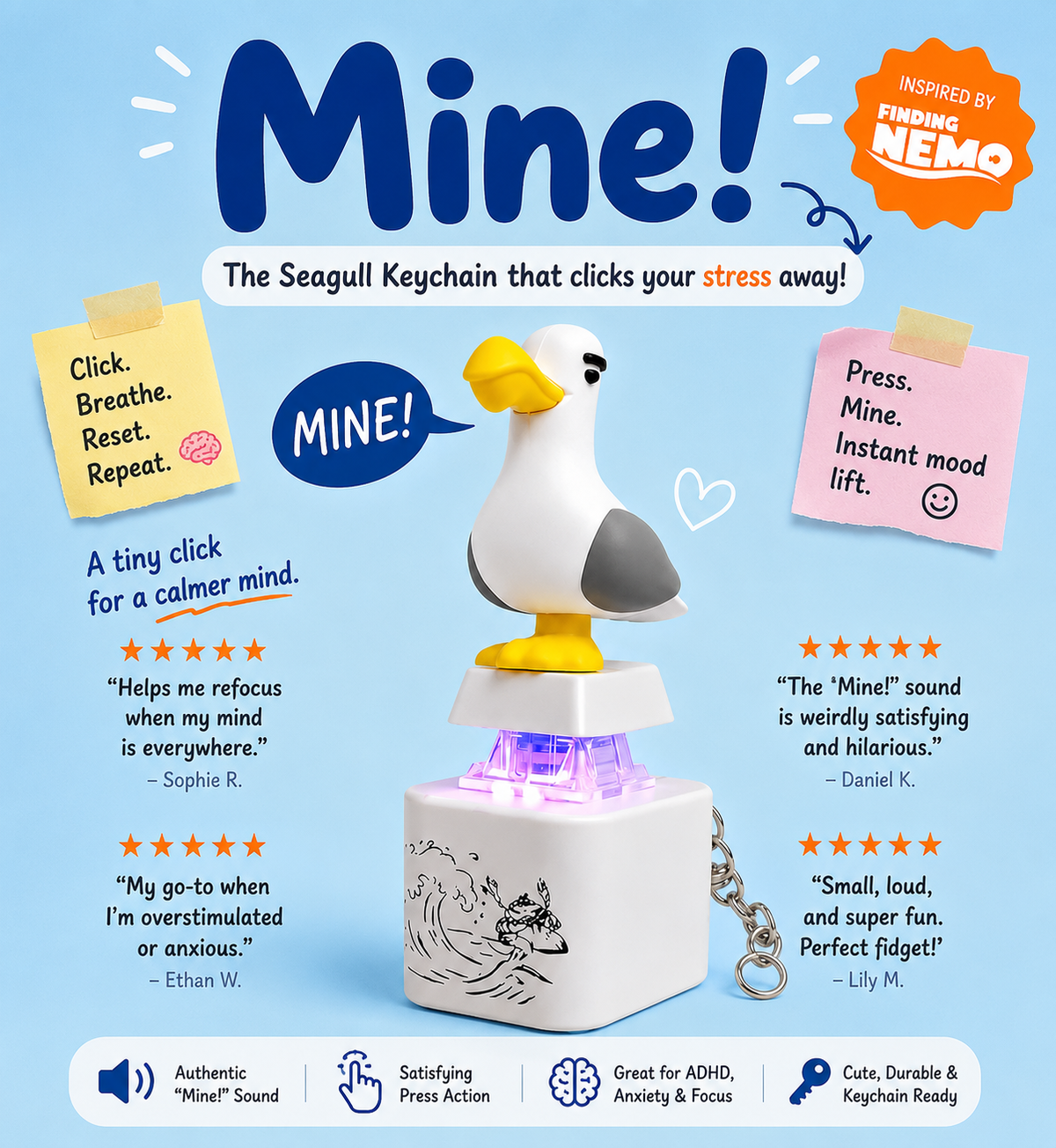 Mine Seagull Keychains